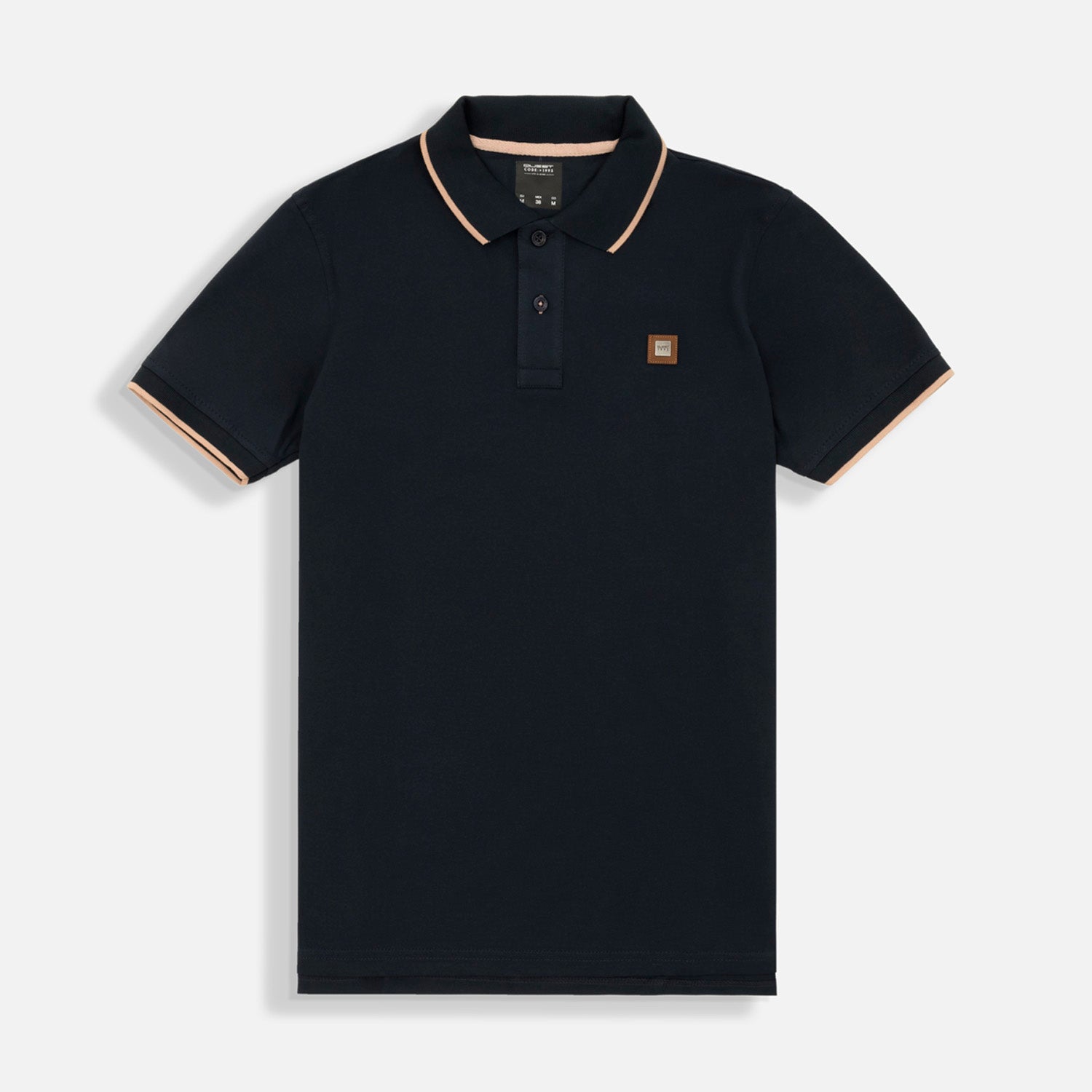 POLO TIPPING COLOR AZUL NOCHE-WARM TAUPE