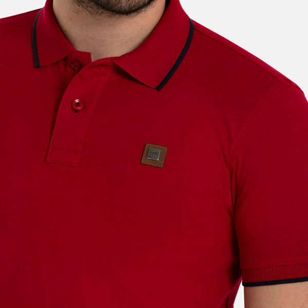 POLO TIPPING COLOR ROJO-AZUL NOCHE