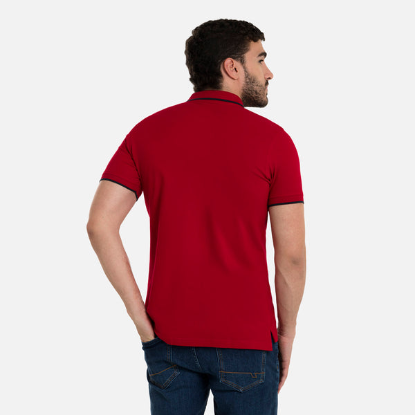 POLO TIPPING COLOR ROJO-AZUL NOCHE