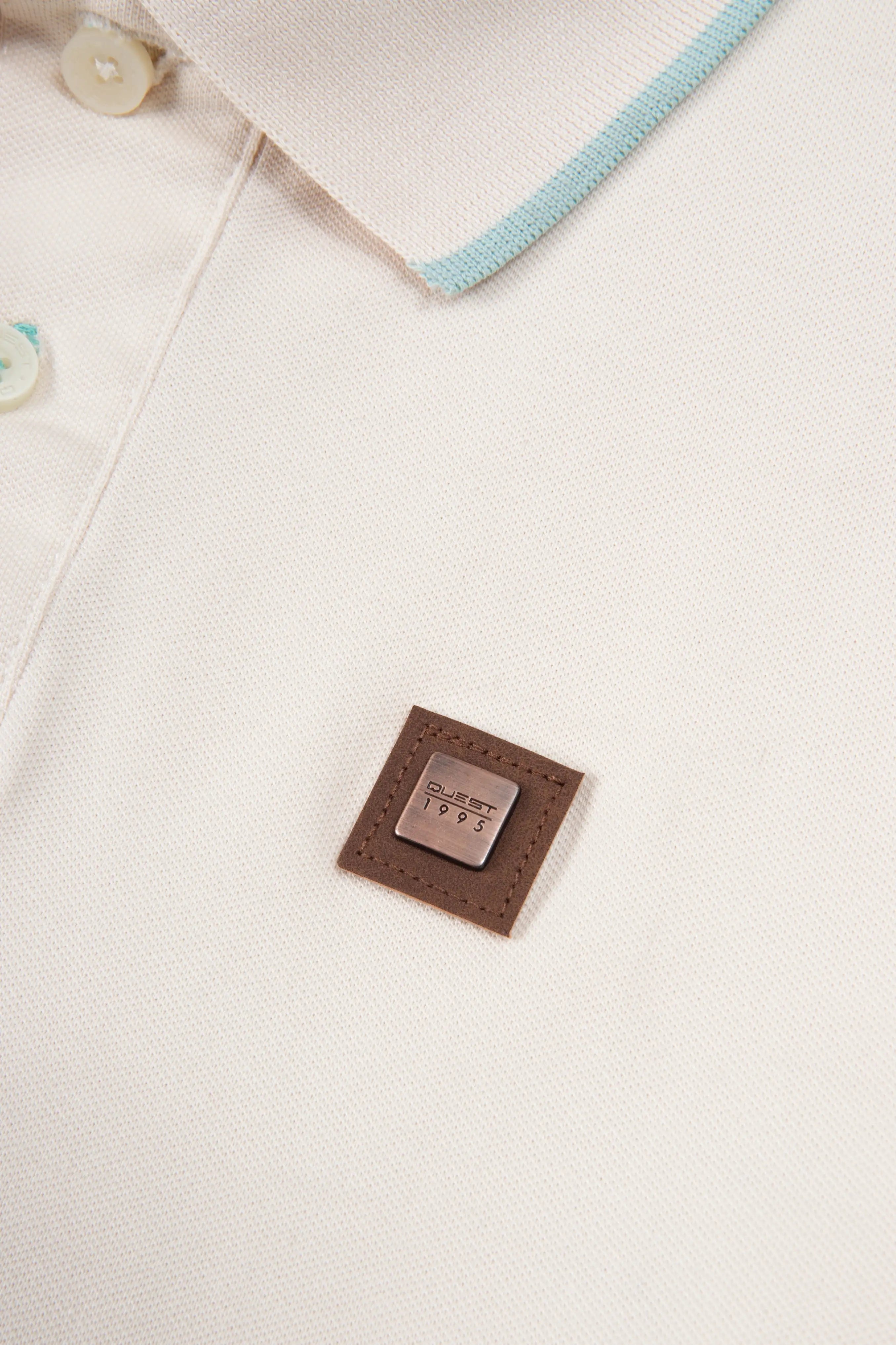 POLO TIPPING COLOR IVORY MARFIL - VERDE MENTA EMPOLVADO