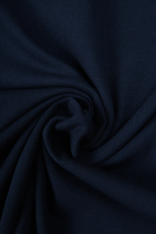 POLO TIPPING COLOR AZUL OSCURO - IVORY MARFIL