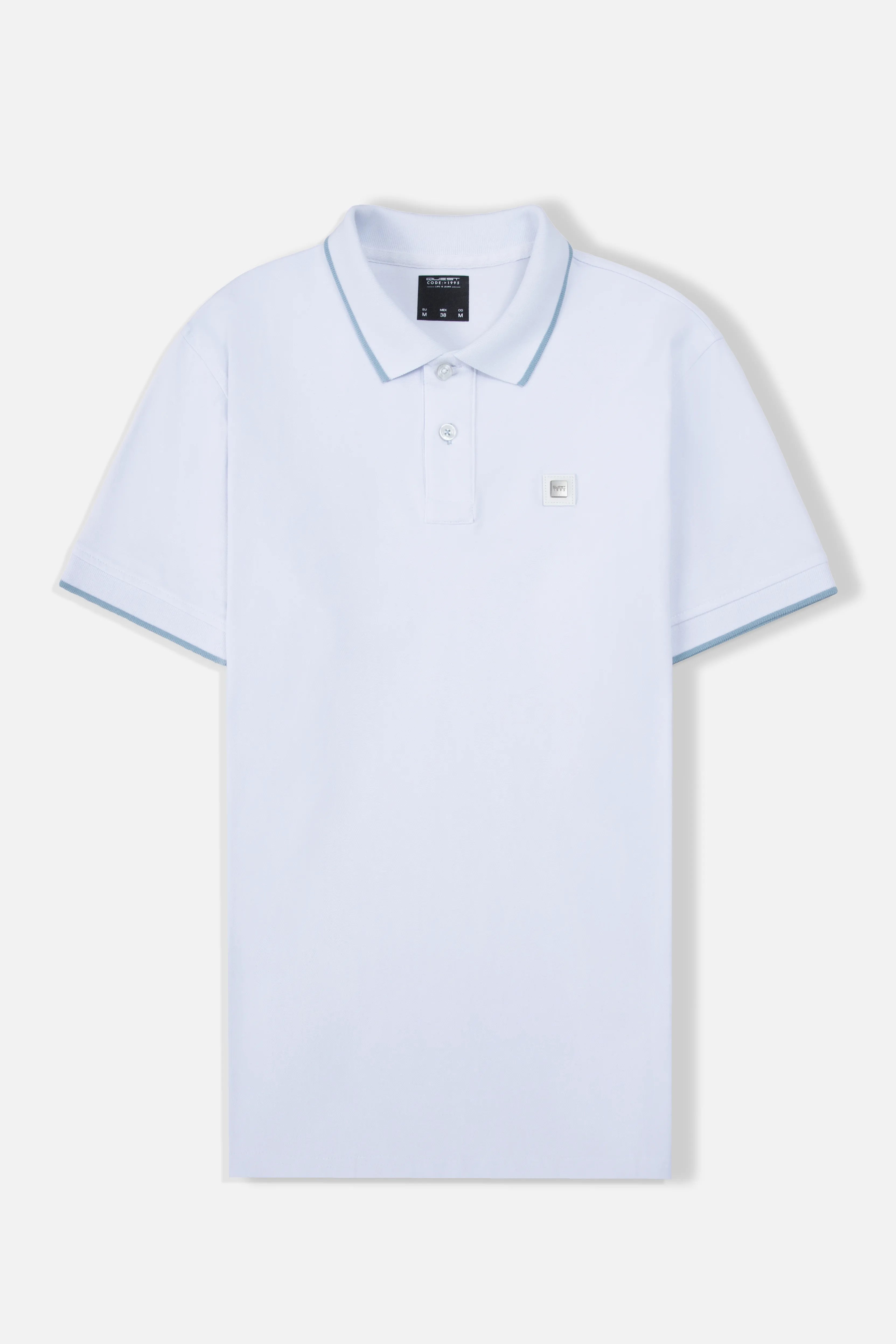 POLO TIPPING COLOR BLANCO-AZUL GLACIAR