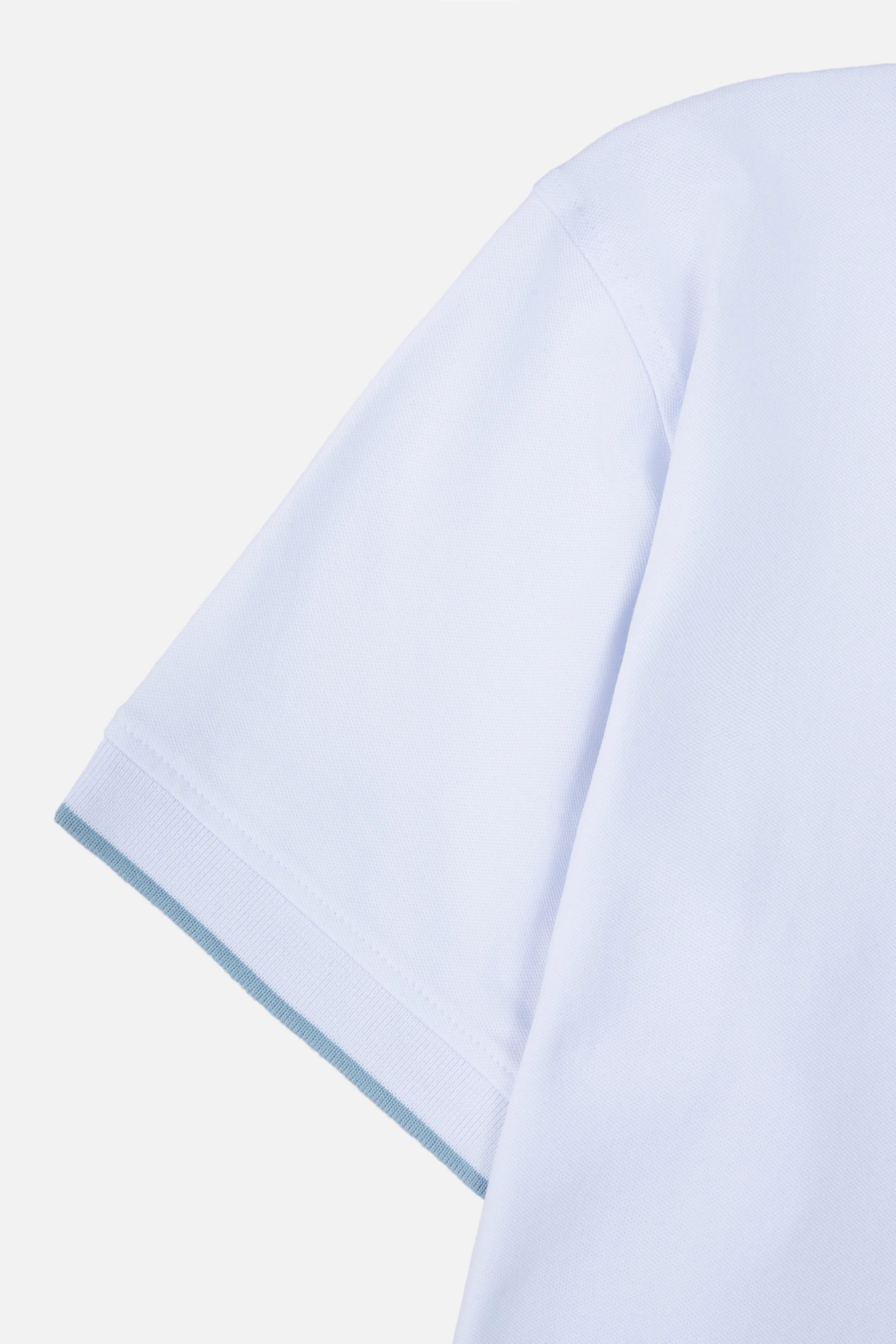 POLO TIPPING COLOR BLANCO-AZUL GLACIAR