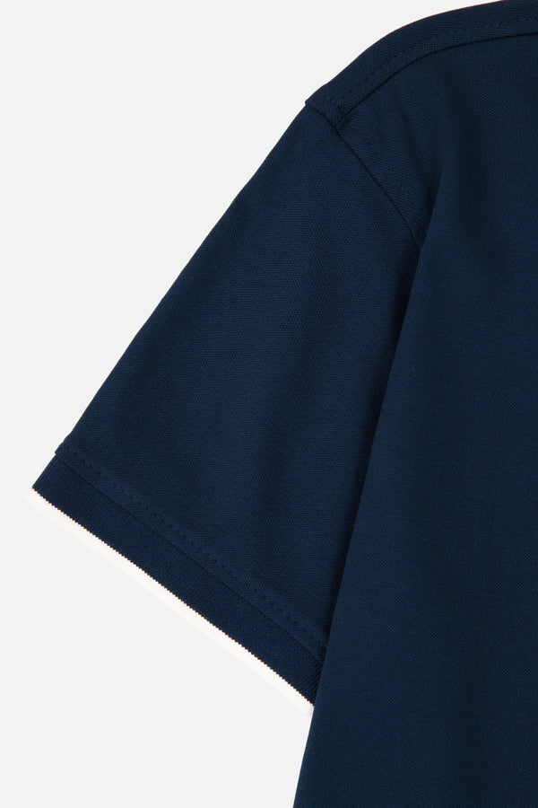 POLO TIPPING COLOR AZUL OSCURO-WHITECAP GRAY