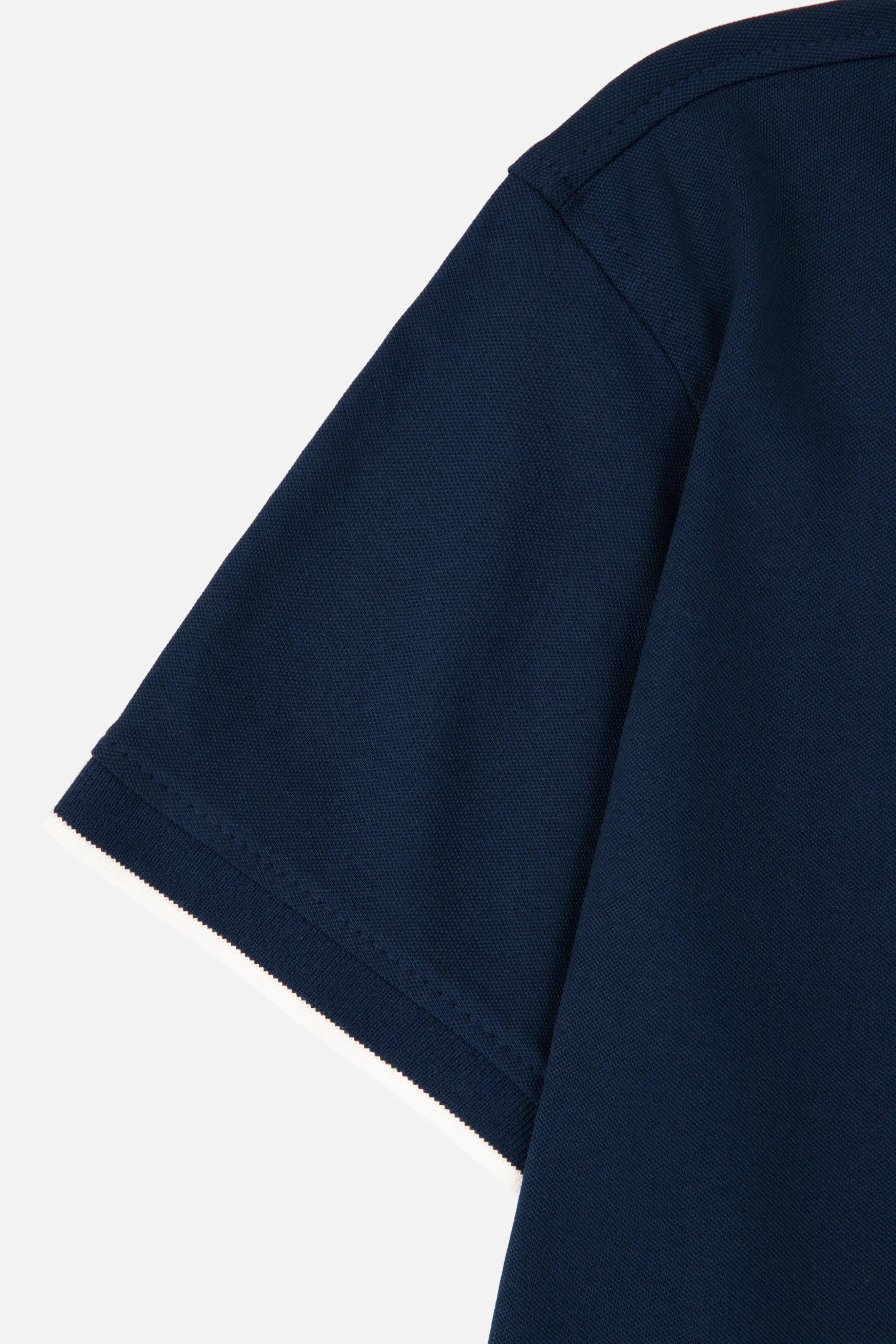 POLO TIPPING COLOR AZUL OSCURO-WHITECAP GRAY