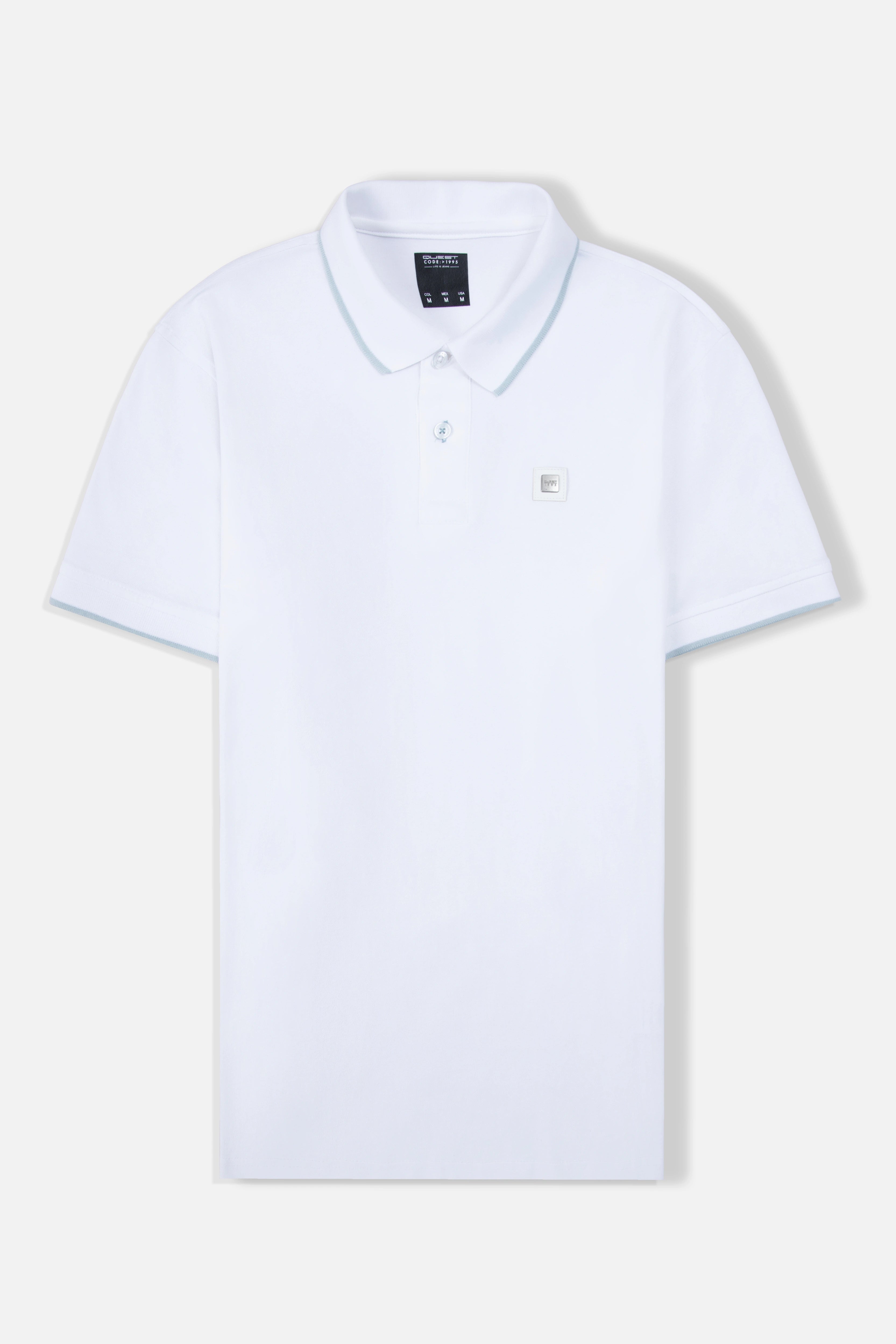 POLO TIPPING COLOR BLANCO-BABY BLUE