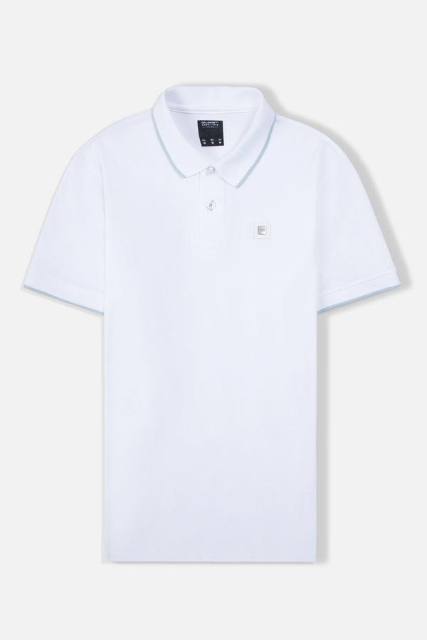 POLO TIPPING COLOR BLANCO-BABY BLUE