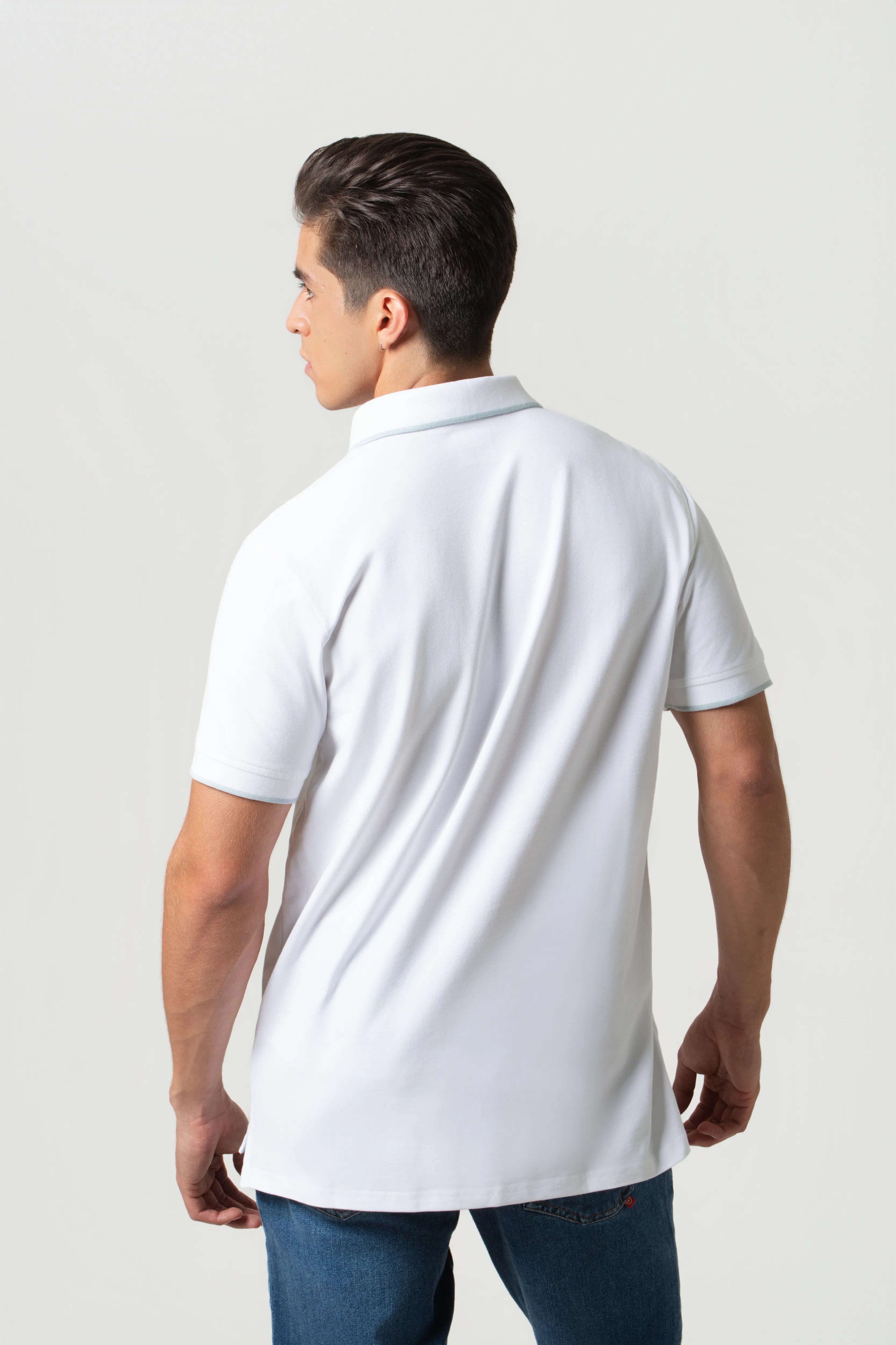 POLO TIPPING COLOR BLANCO-BABY BLUE