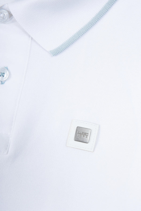 POLO TIPPING COLOR BLANCO-BABY BLUE