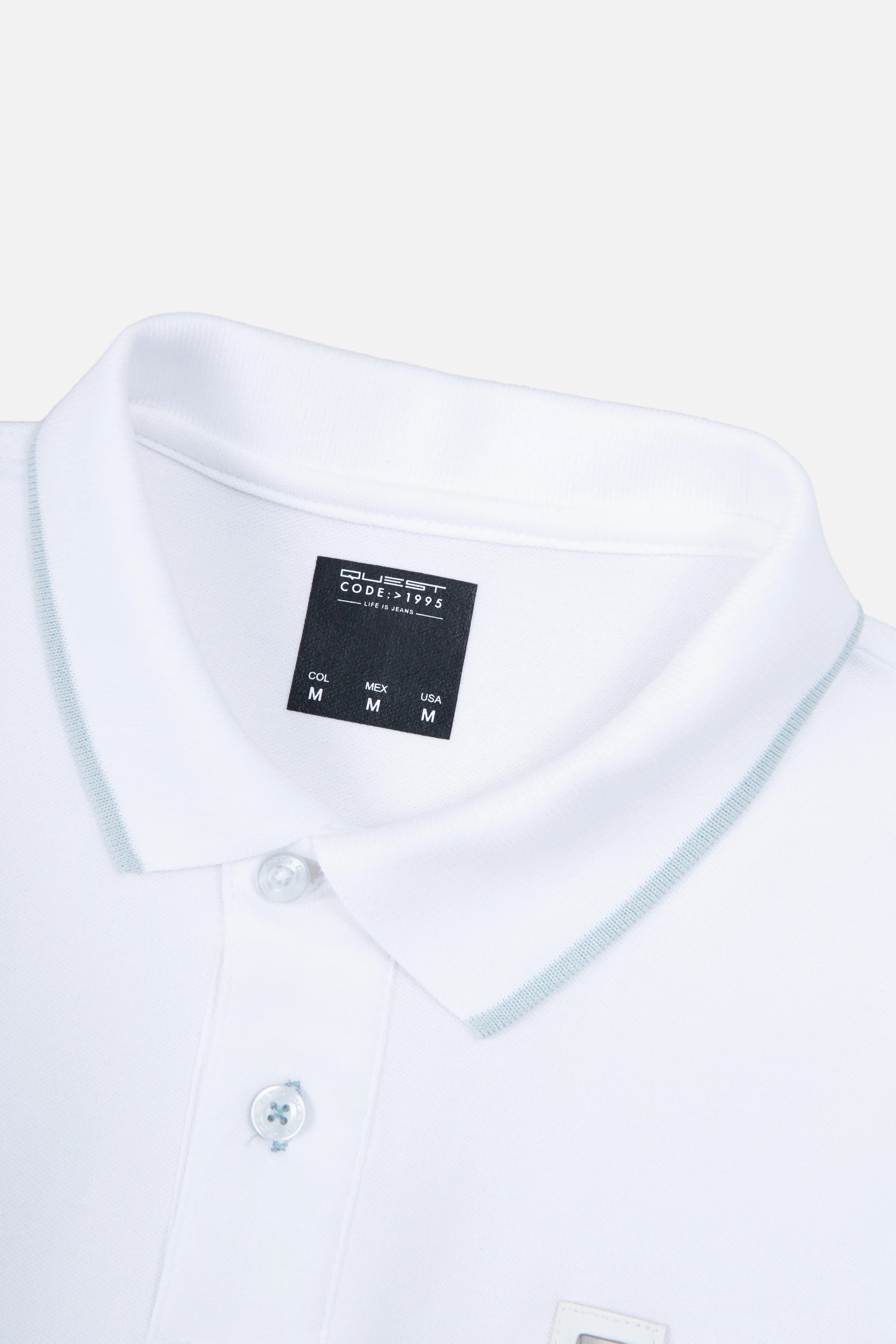 POLO TIPPING COLOR BLANCO-BABY BLUE