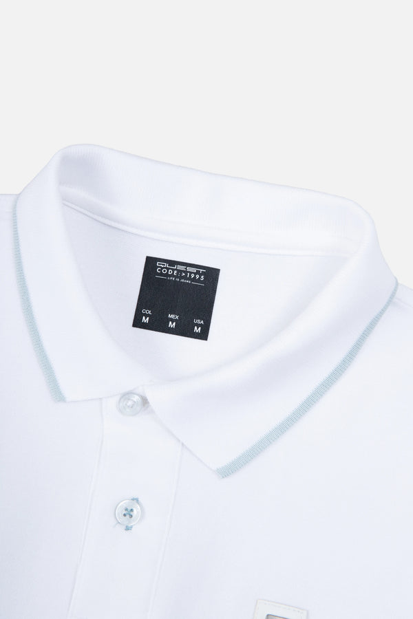 POLO TIPPING COLOR BLANCO-BABY BLUE