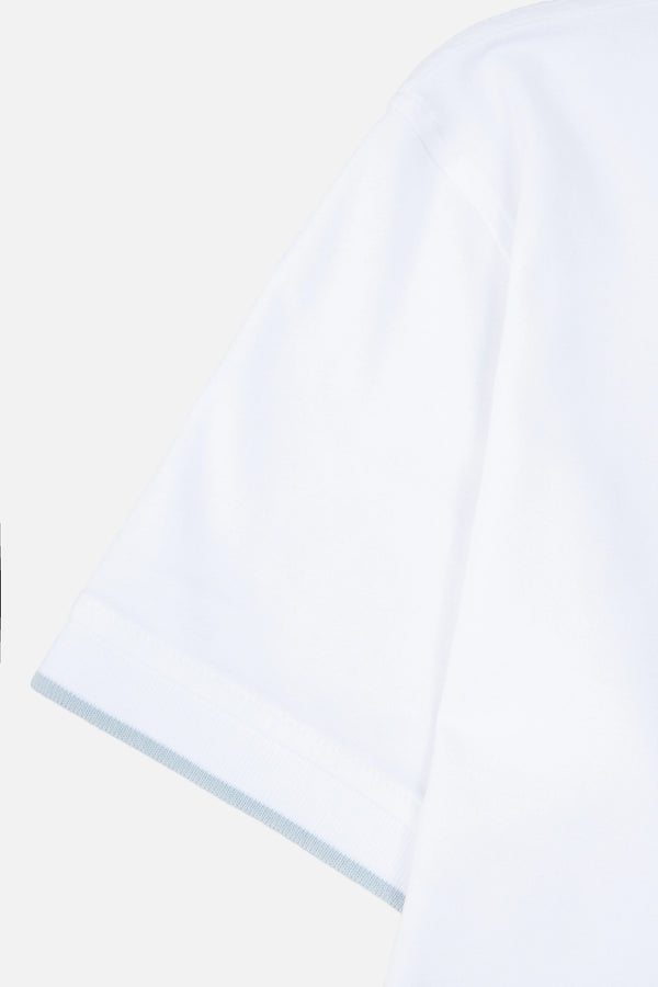 POLO TIPPING COLOR BLANCO-BABY BLUE