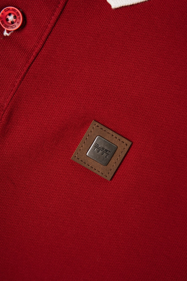 POLO TIPPING COLOR RED DAHILA-IVORY