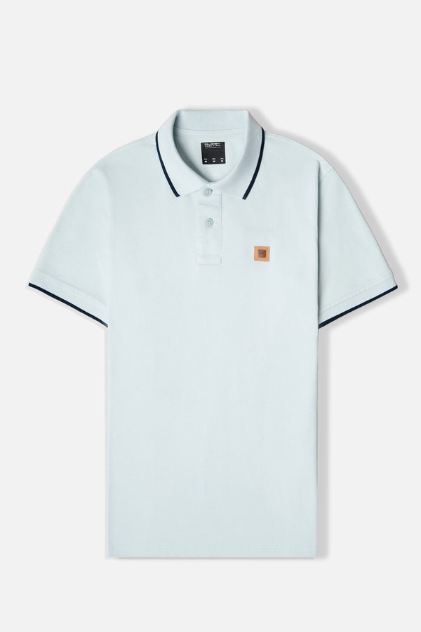 POLO TIPPING COLOR BABY BLUE-AZUL OSCURO