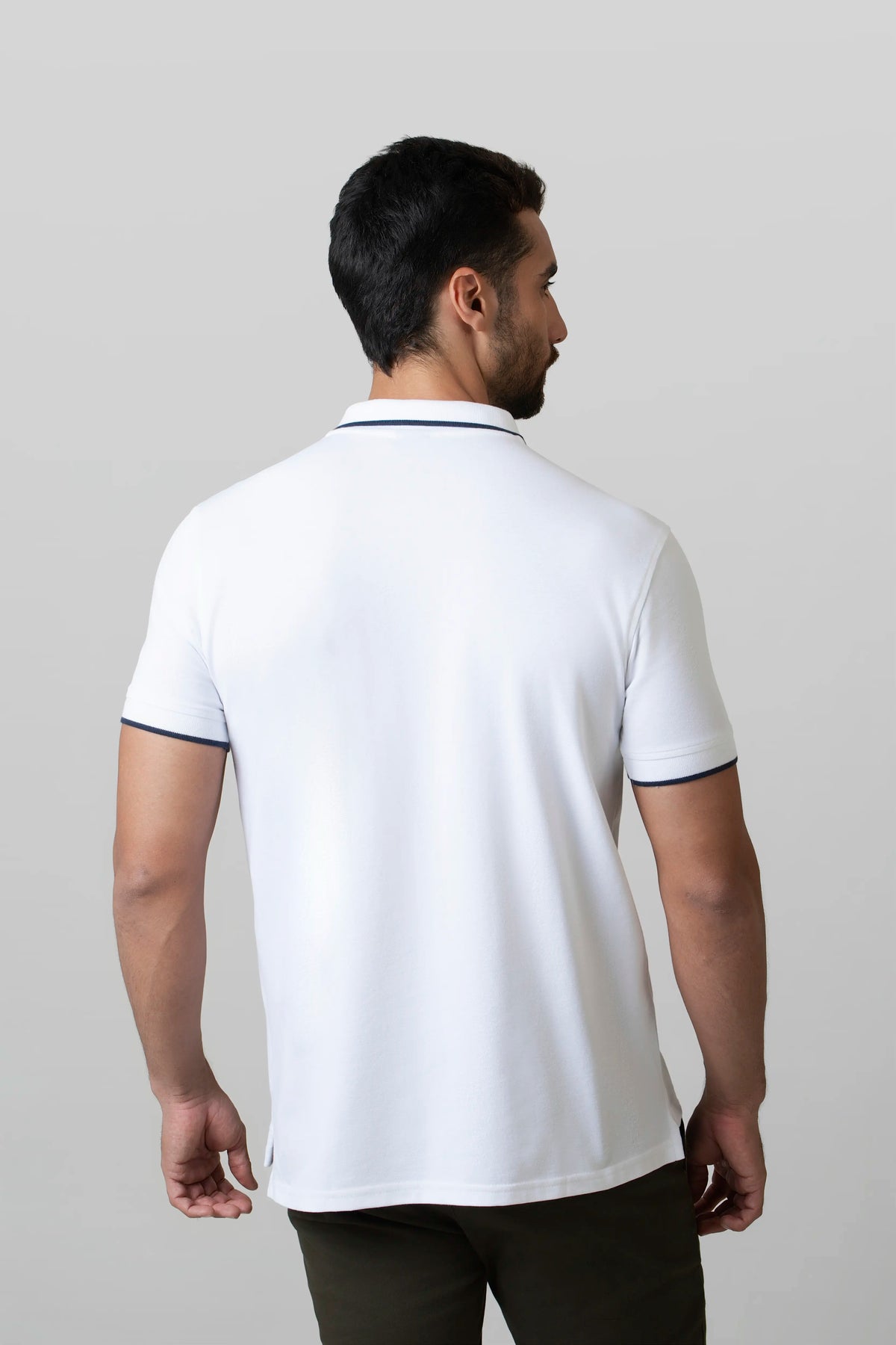 POLO TIPPING COLOR BLANCO-NAVY BLAZER