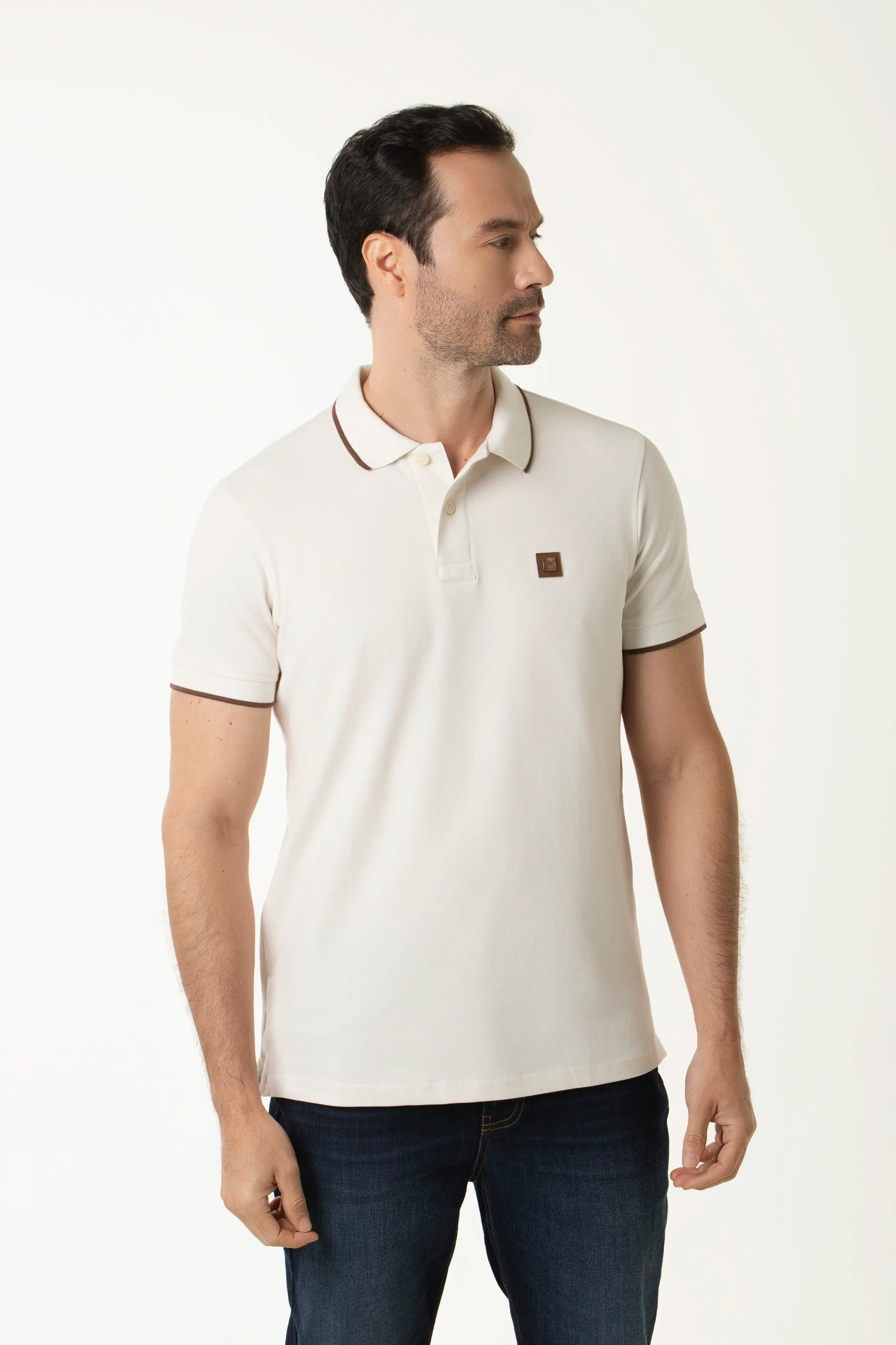 POLO TIPPING COLOR IVORY - SHAVED CHOCOLATE