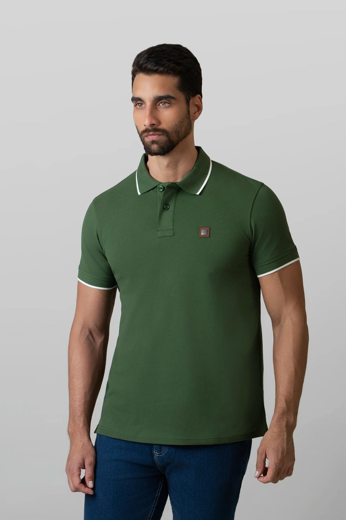 POLO TIPPING COLOR BLACK FOREST - IVORY