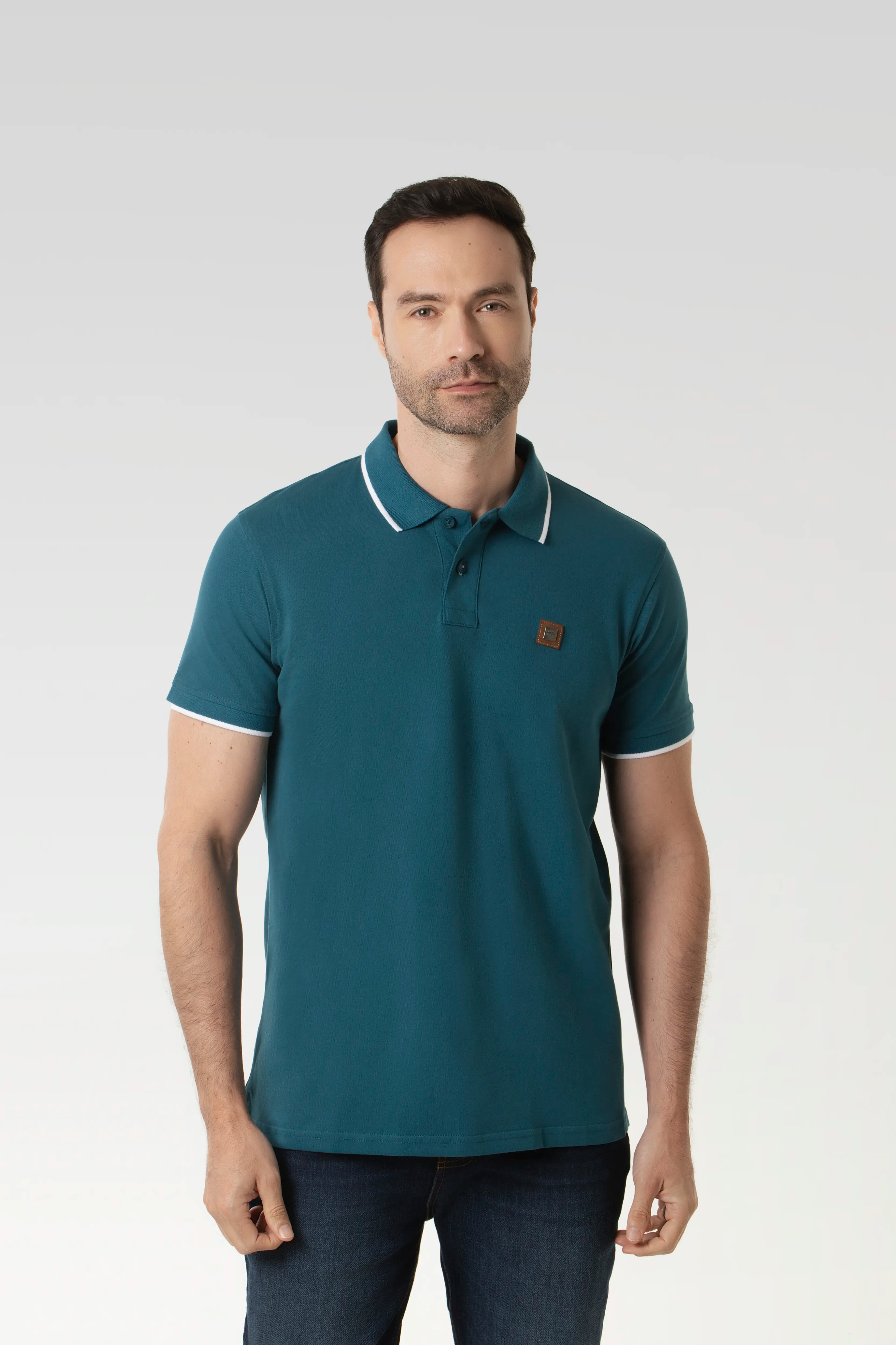 POLO TIPPING COLOR LEGION BLUE - BLANCO