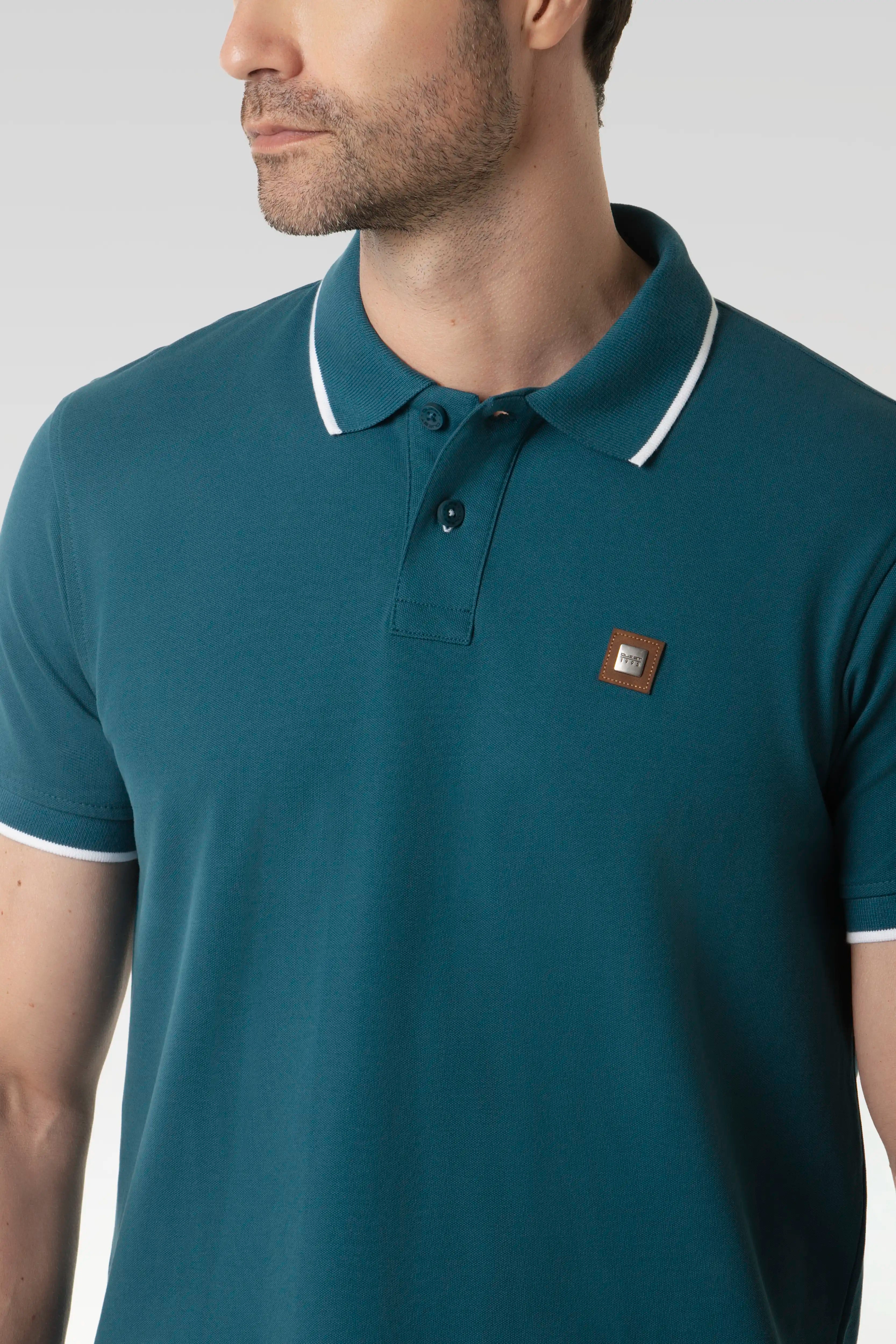 POLO TIPPING COLOR LEGION BLUE - BLANCO