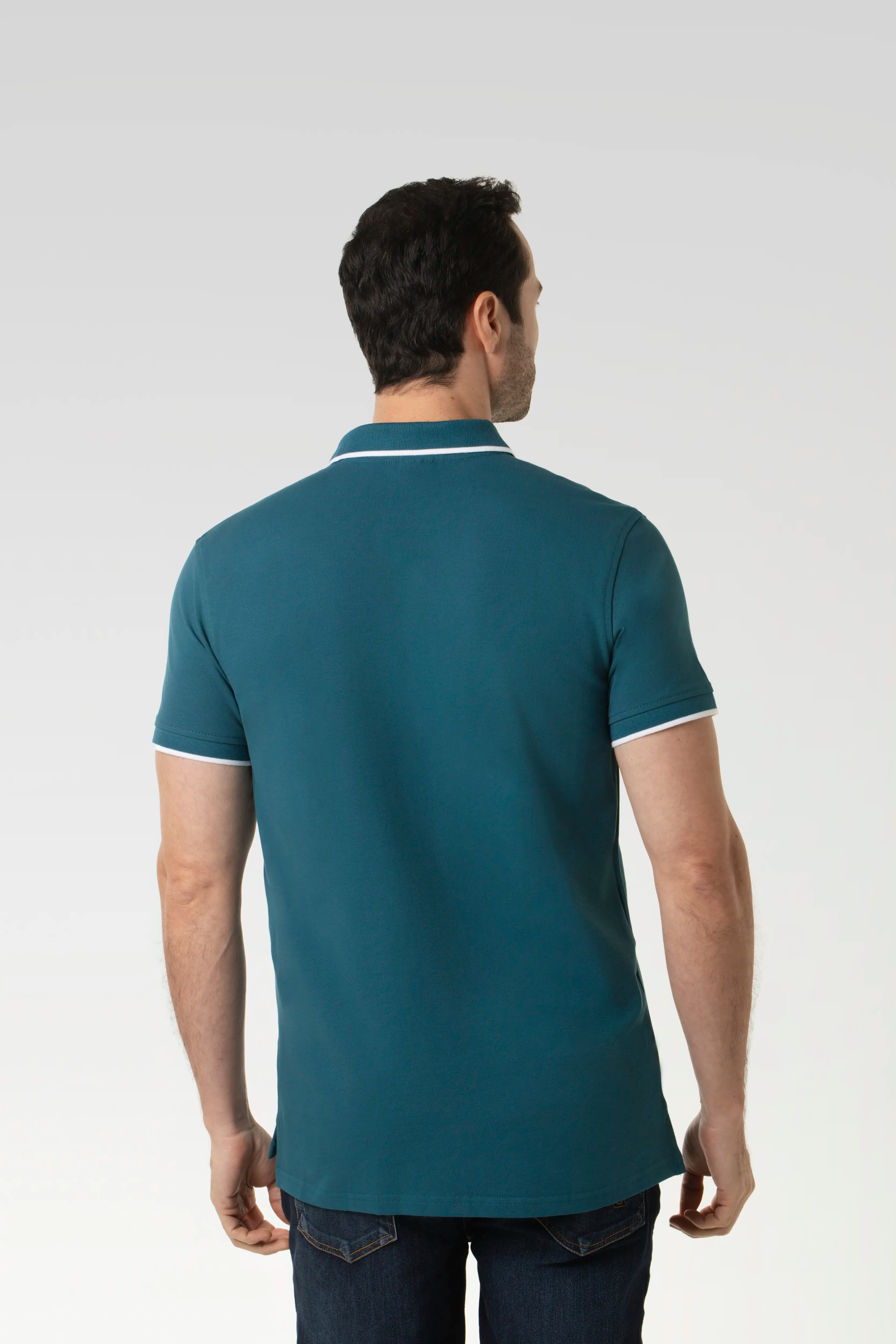 POLO TIPPING COLOR LEGION BLUE - BLANCO