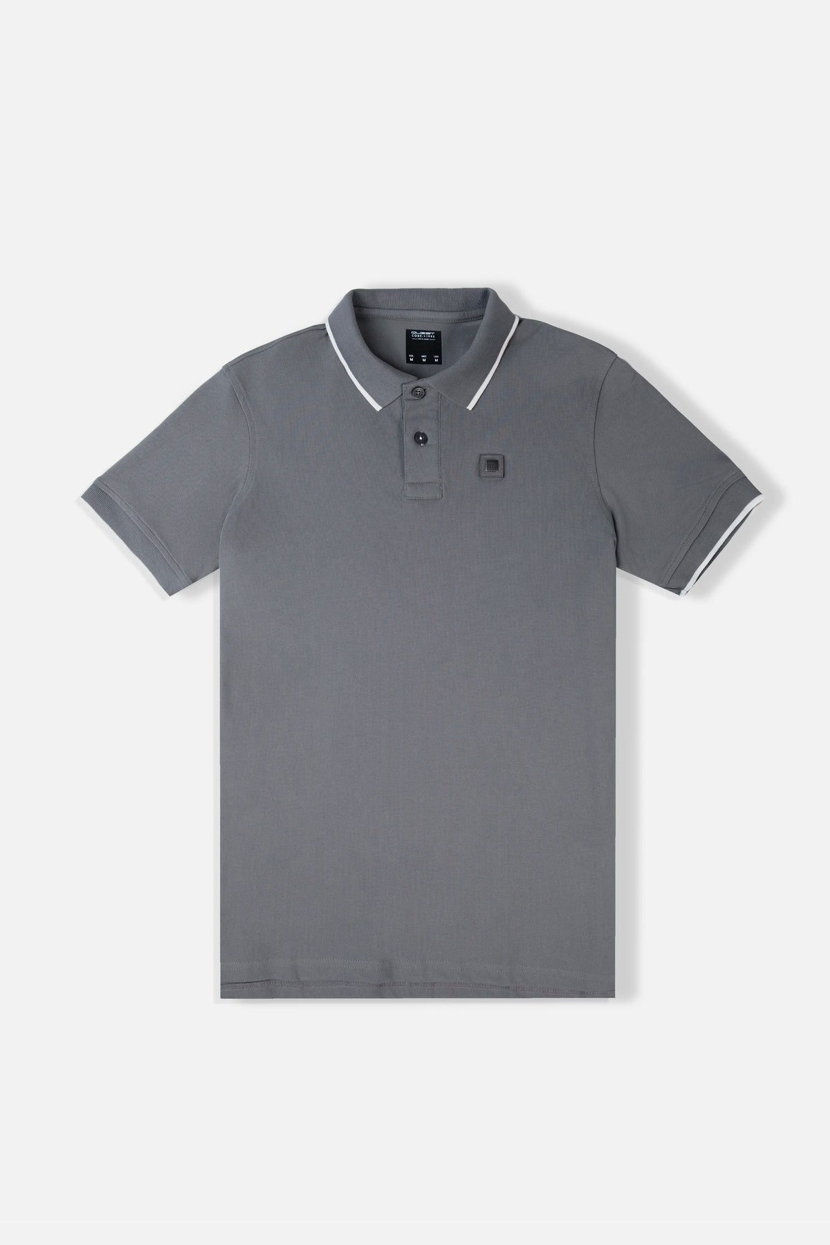 POLO TIPPING COLOR PEWTER- IVORY