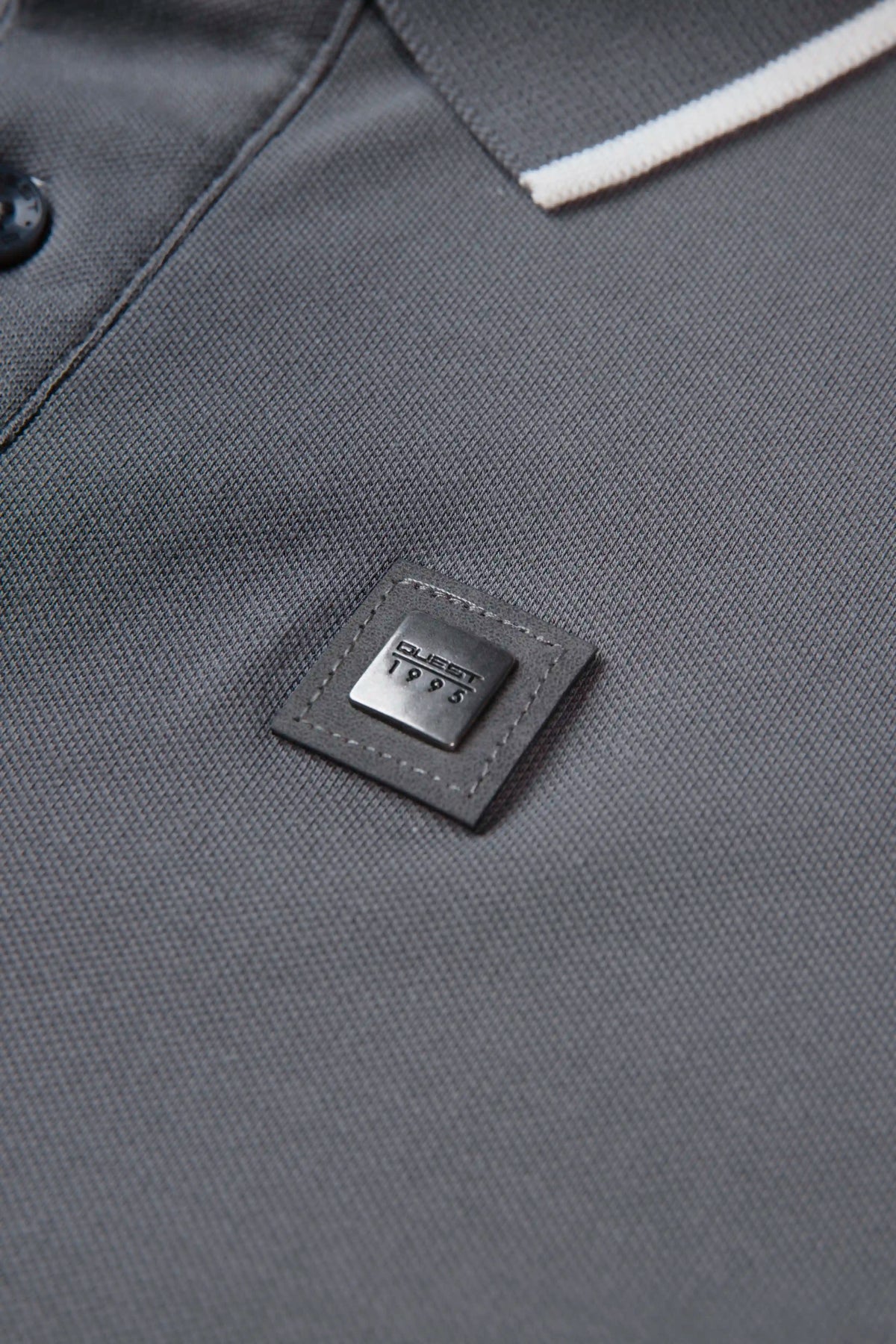 POLO TIPPING COLOR PEWTER- IVORY