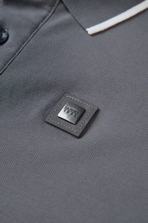 POLO TIPPING COLOR PEWTER- IVORY