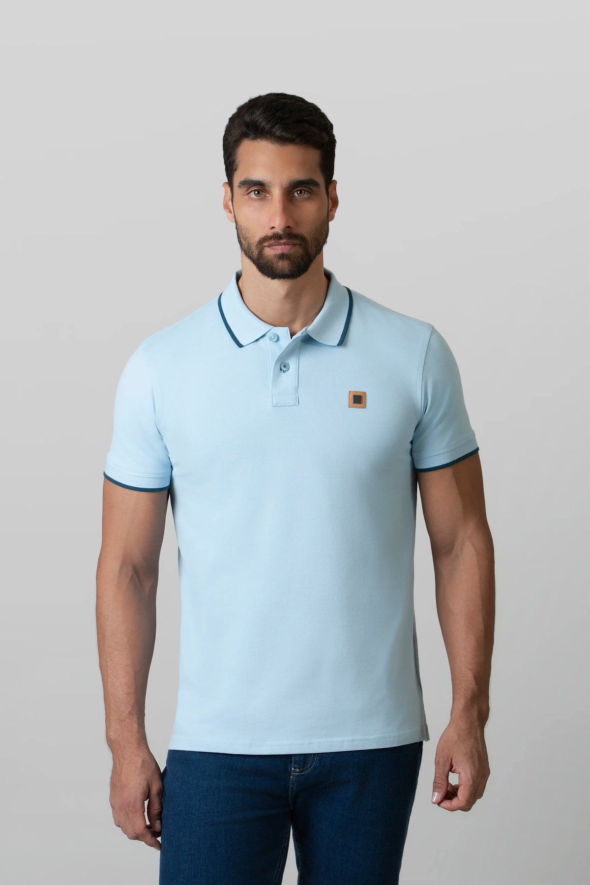 POLO TIPPING COLOR CLEAR SKY - LEGION BLUE