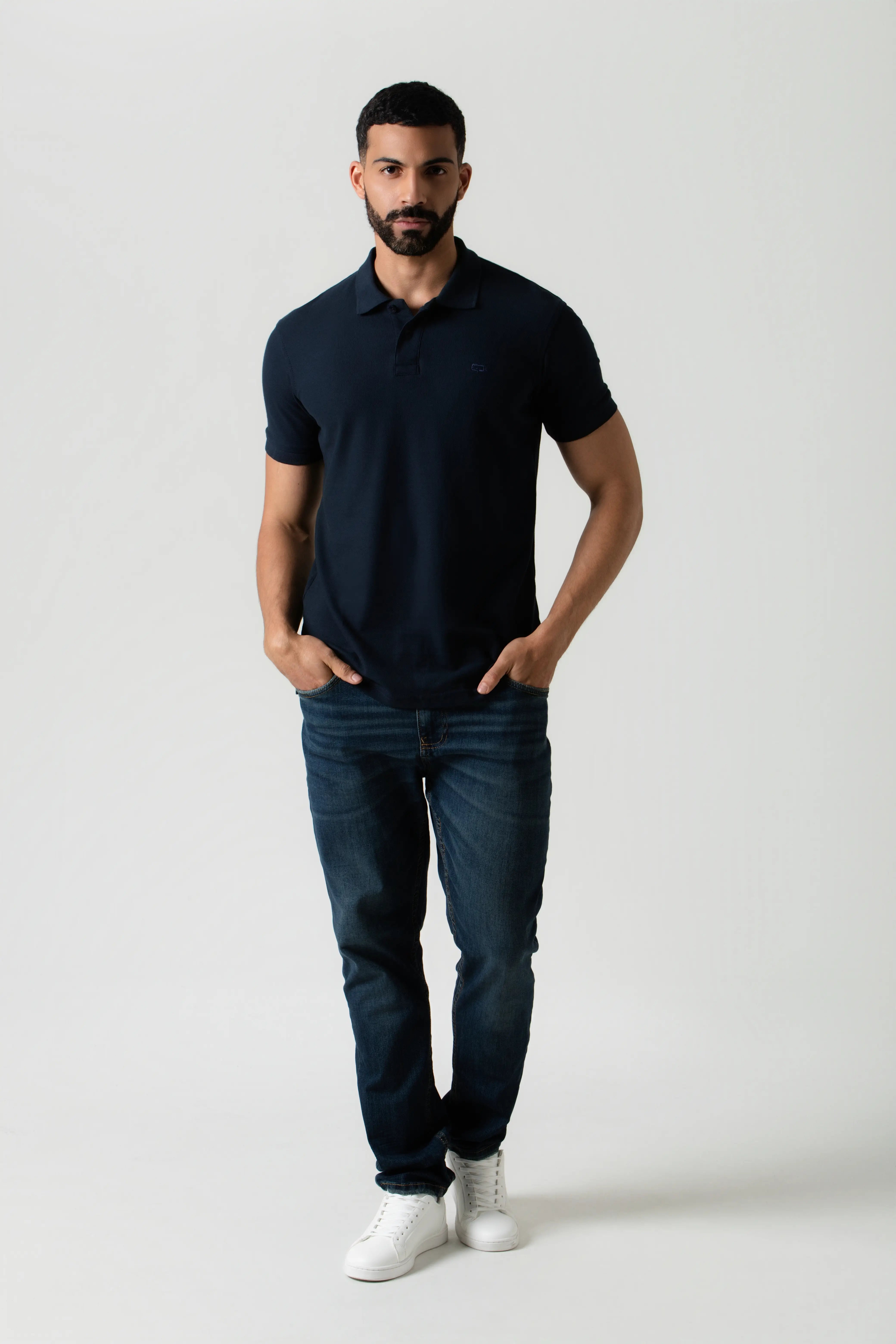 POLO SLIM COLOR AZUL OSCURO