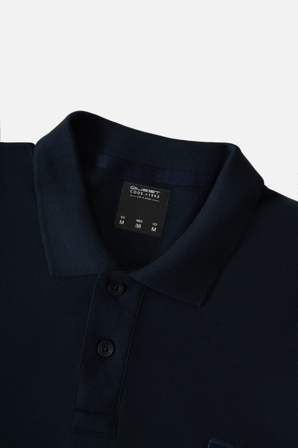 POLO SLIM COLOR AZUL OSCURO