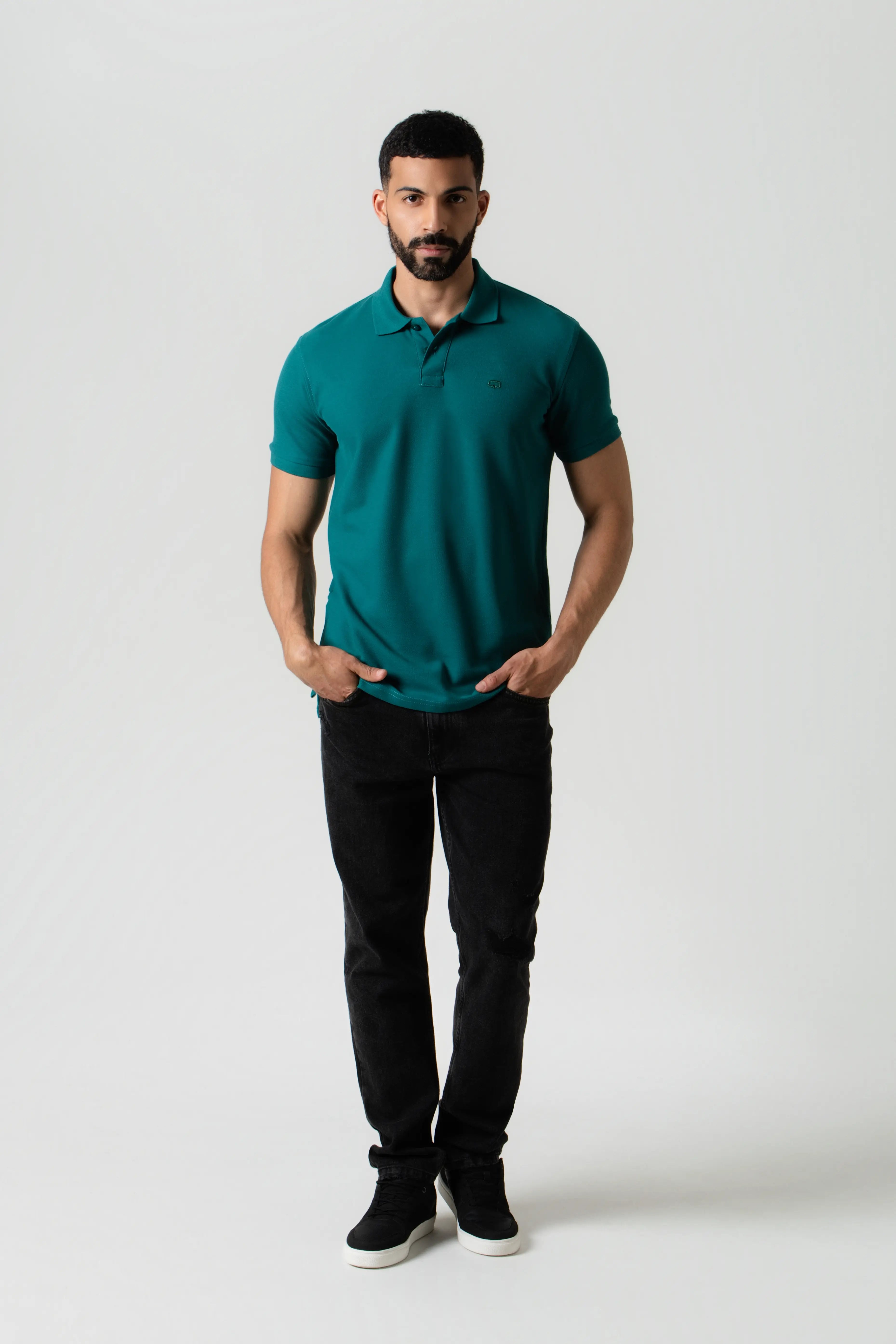 POLO SLIM COLOR VERDE TORMENTA