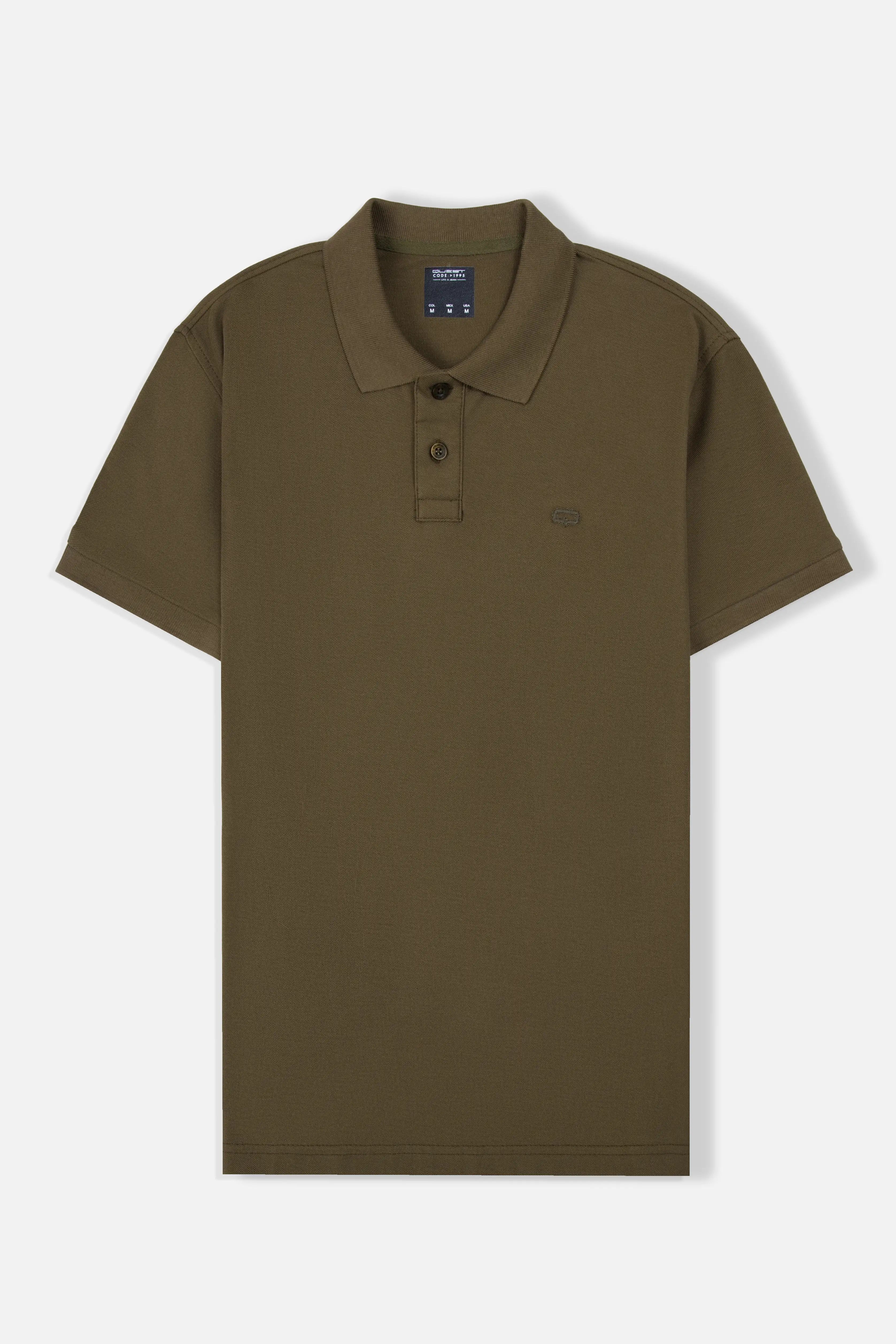 POLO SLIM COLOR DARK OLIVA