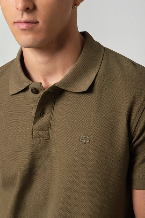 POLO SLIM COLOR DARK OLIVA