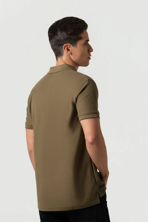 POLO SLIM COLOR DARK OLIVA