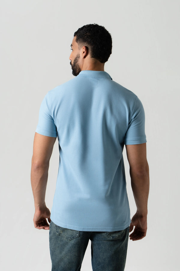 POLO SLIM COLOR AZUL GLACIAR