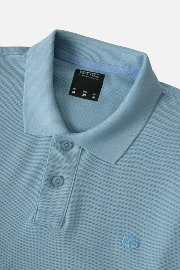 POLO SLIM COLOR AZUL GLACIAR