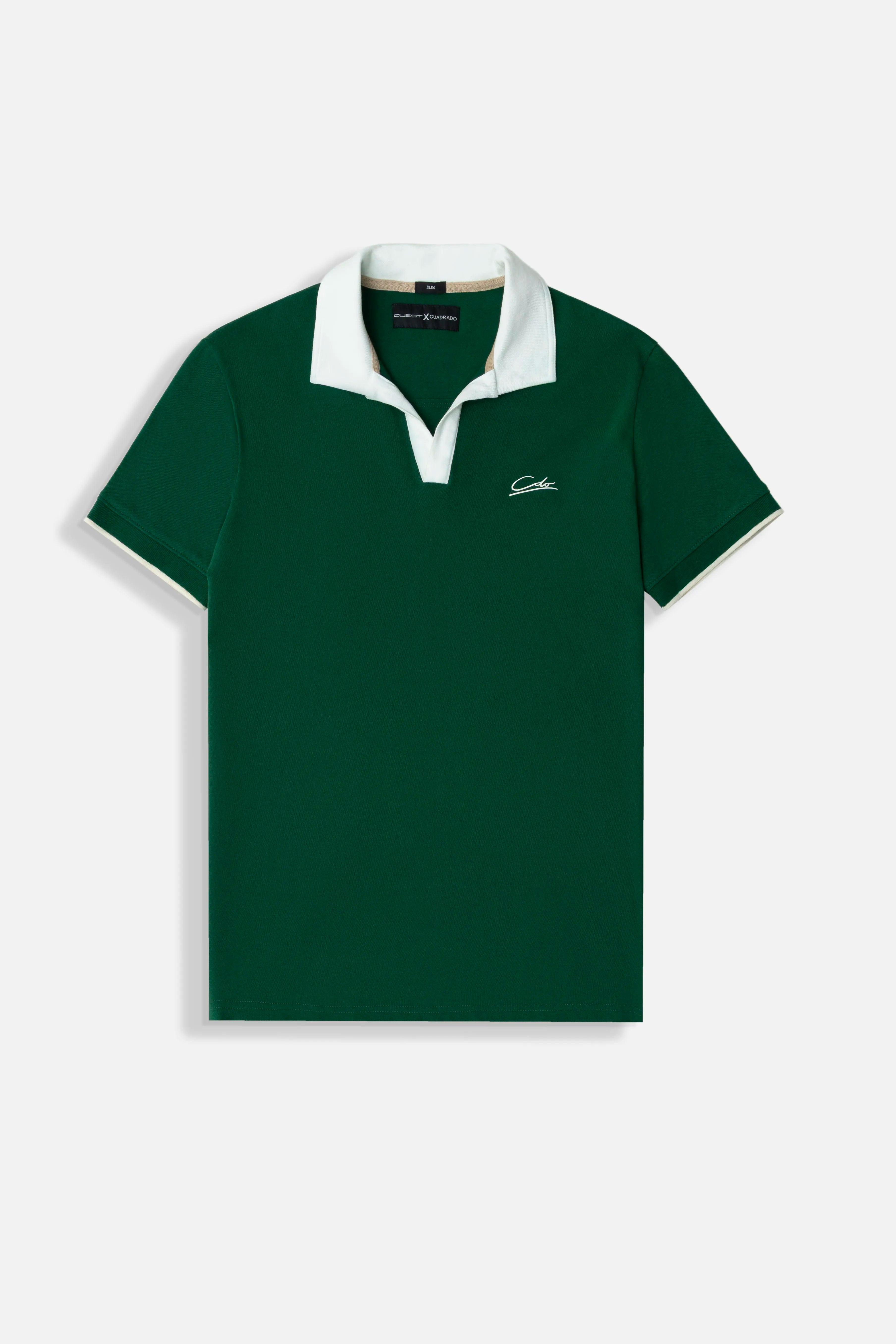 POLO MANGA CORTA COLOR VERDE PRADERA