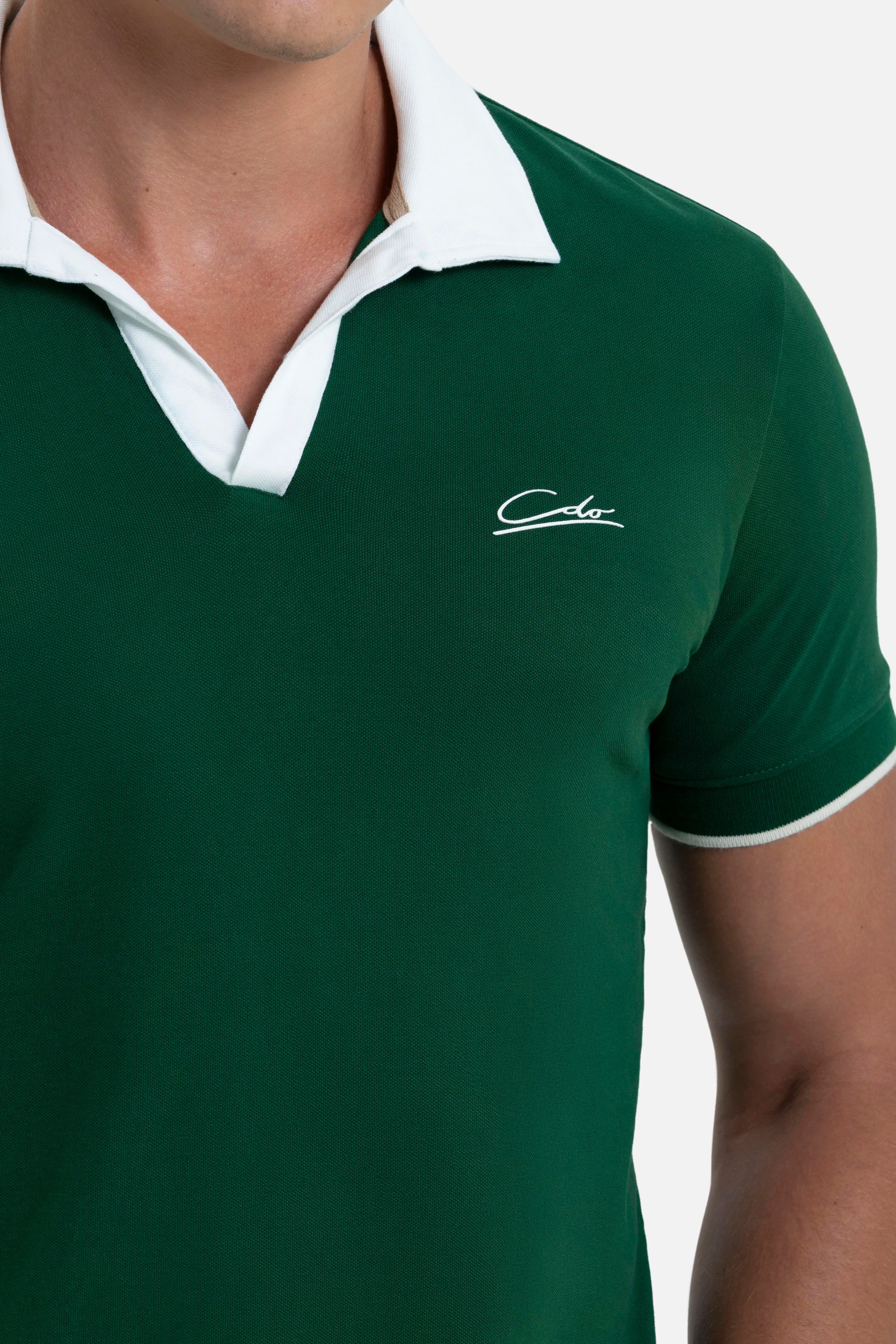 POLO MANGA CORTA COLOR VERDE PRADERA