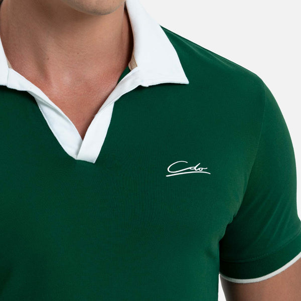 POLO MANGA CORTA COLOR VERDE PRADERA