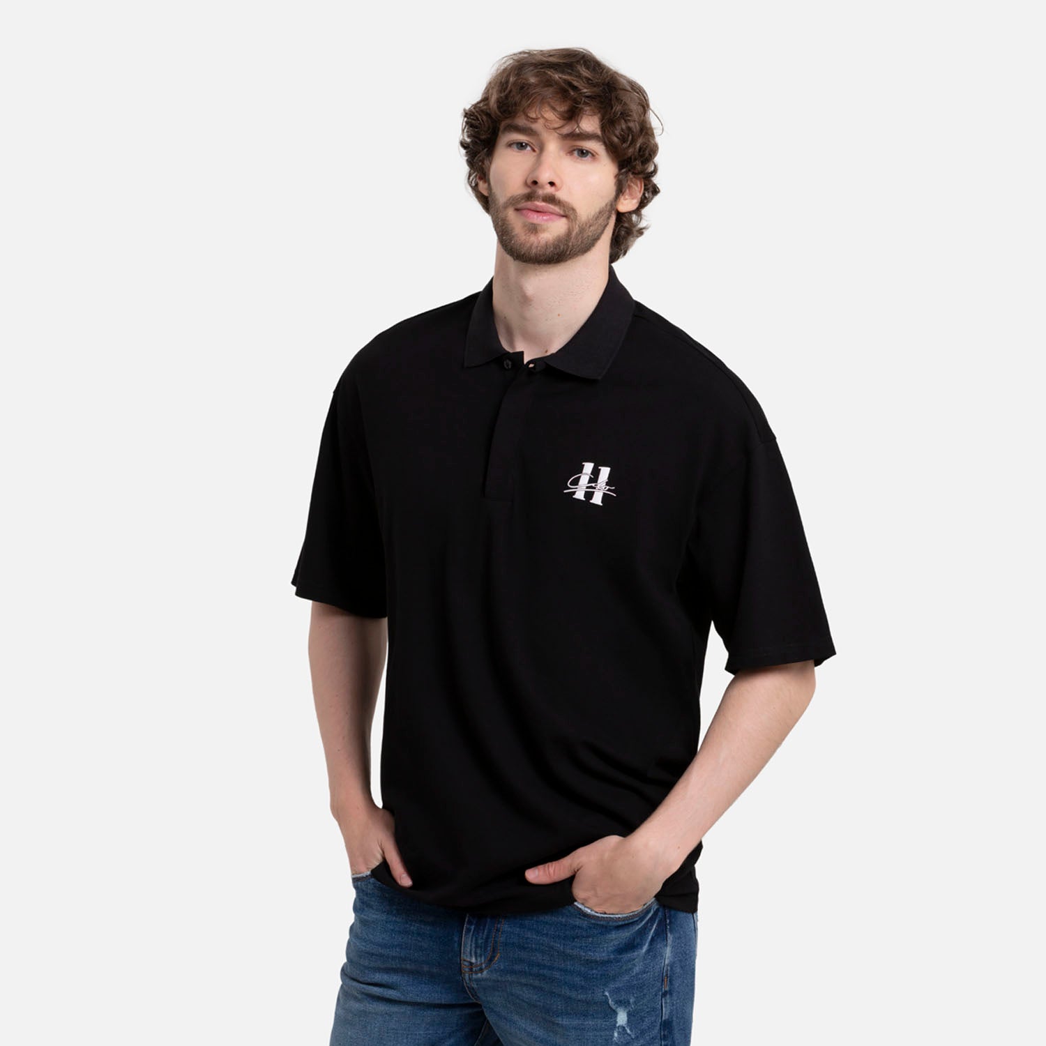 POLO MANGA CORTA COLOR NEGRO