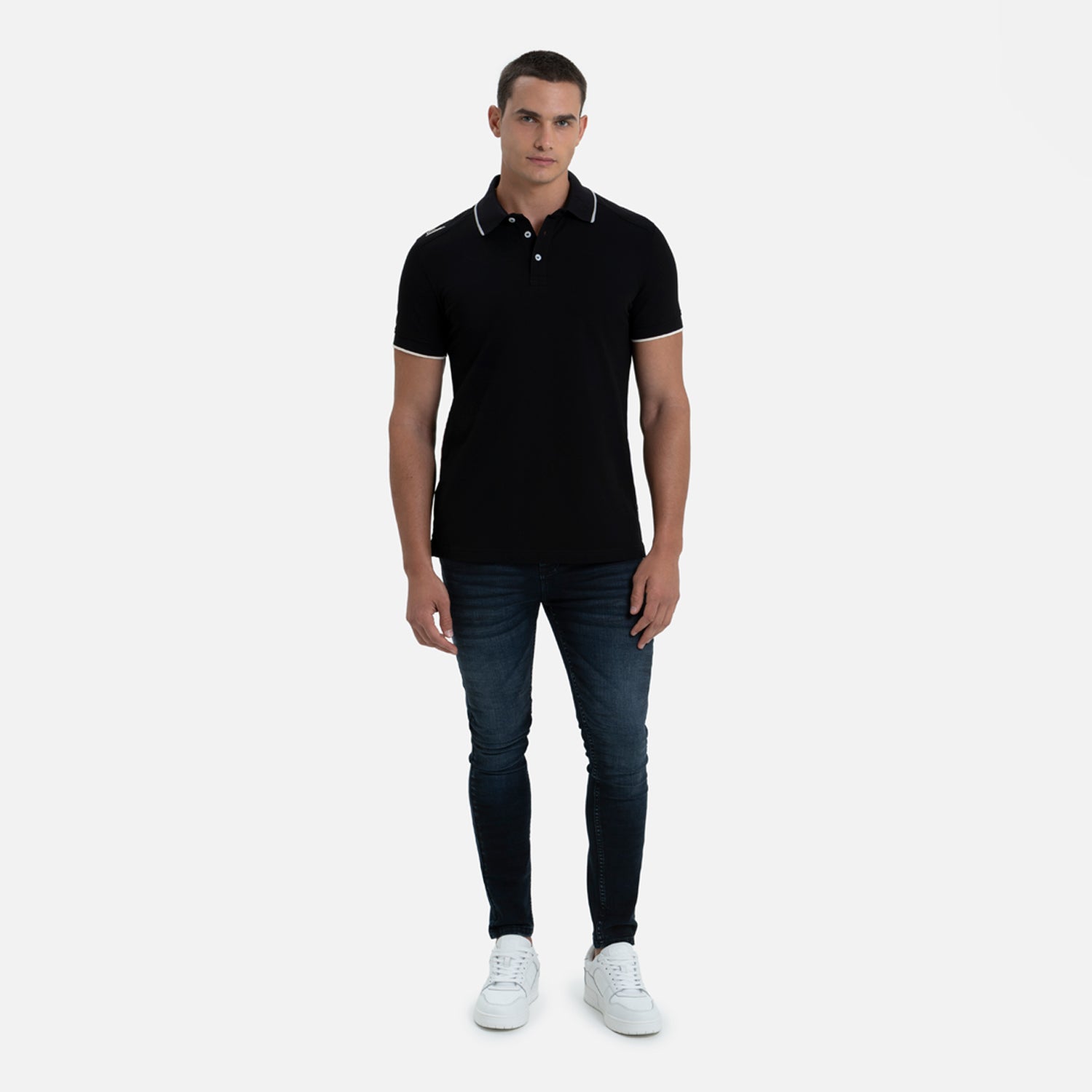 POLO MANGA CORTA COLOR NEGRO