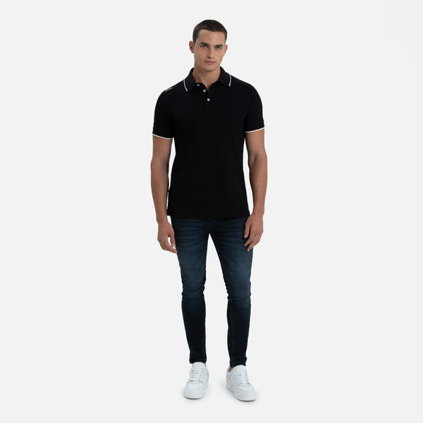 POLO MANGA CORTA COLOR NEGRO