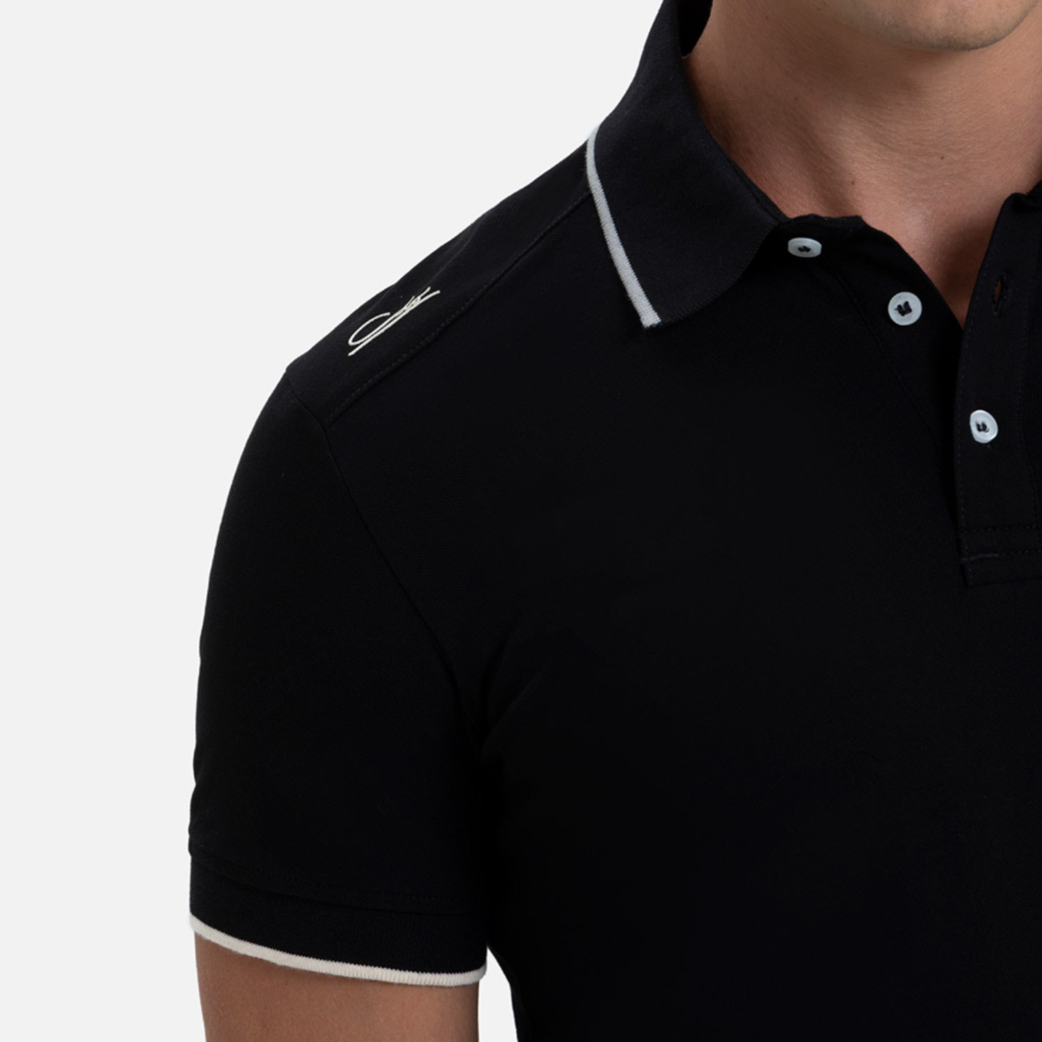 POLO MANGA CORTA COLOR NEGRO