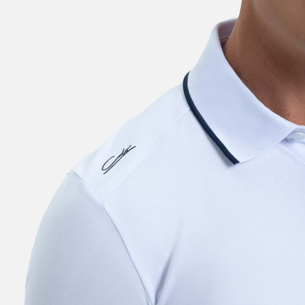 POLO MANGA CORTA COLOR BLANCO OPTICO