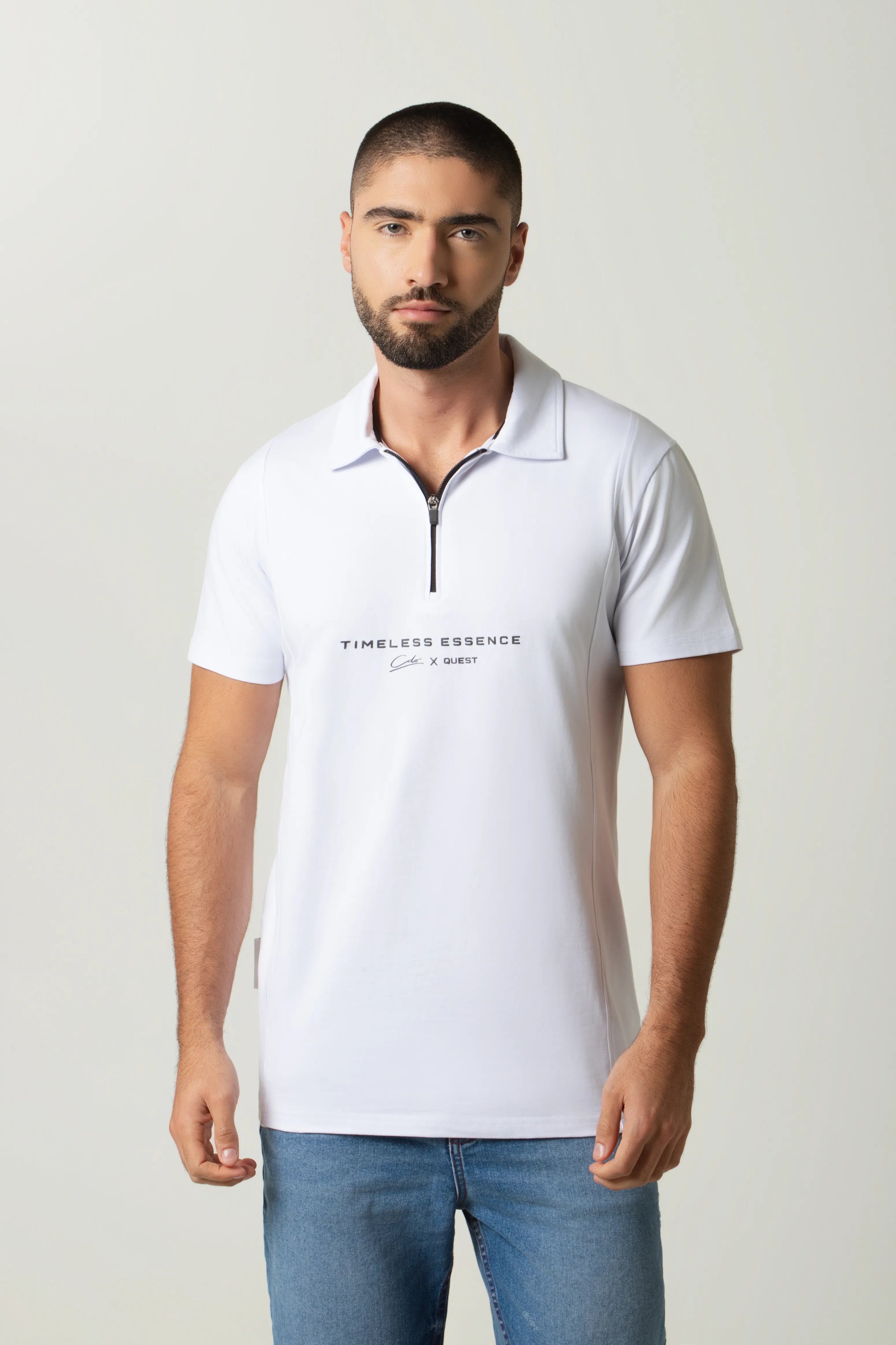 POLO MANGA CORTA COLOR BLANCO OPTICO