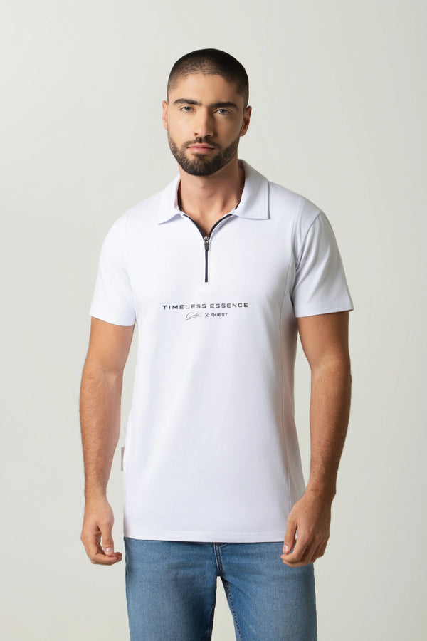 POLO MANGA CORTA COLOR BLANCO OPTICO