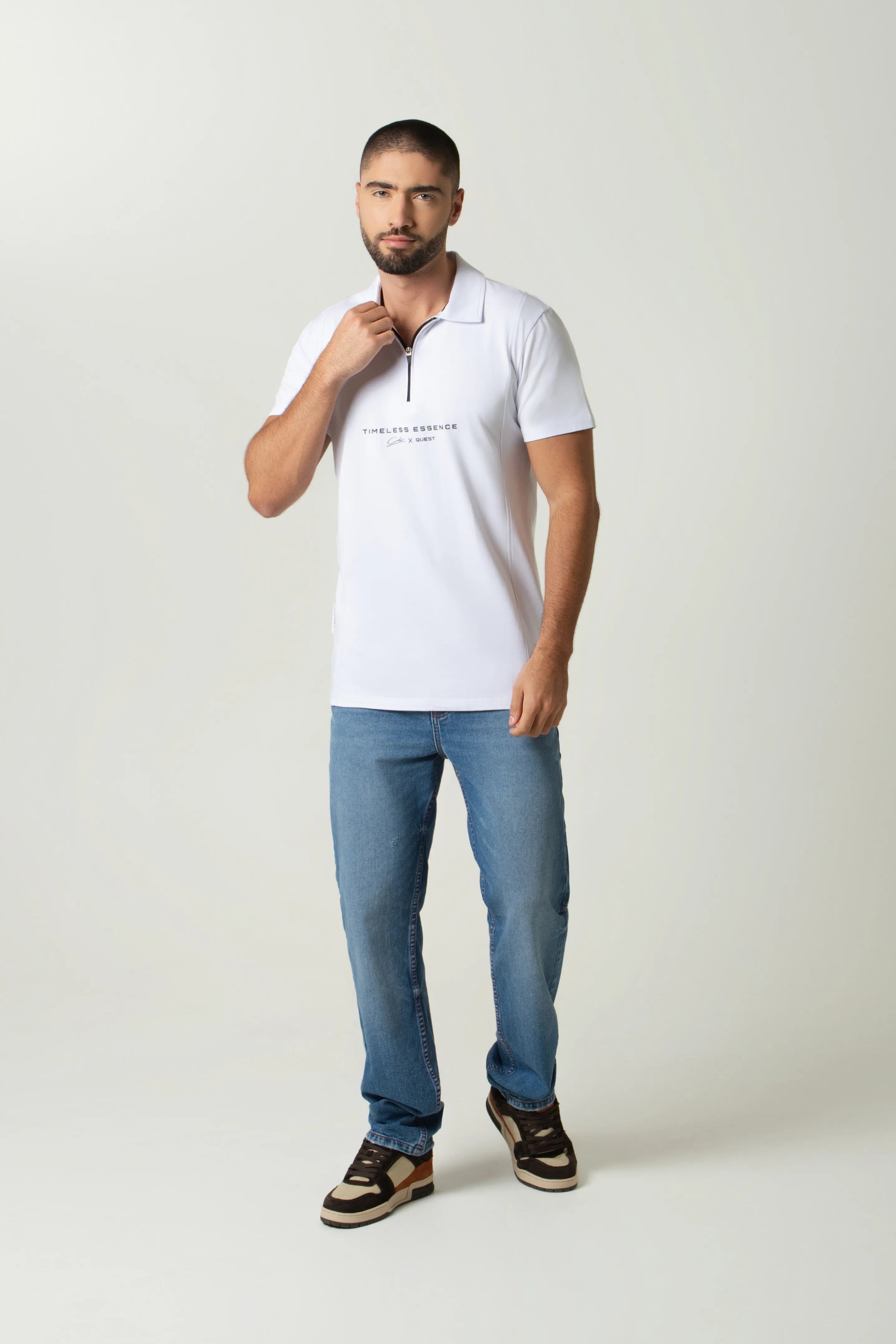POLO MANGA CORTA COLOR BLANCO OPTICO