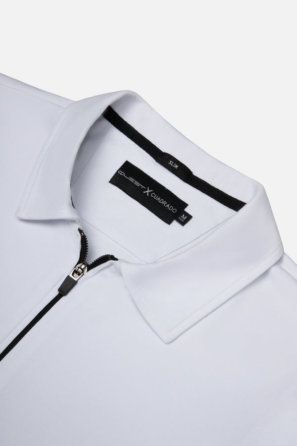POLO MANGA CORTA COLOR BLANCO OPTICO
