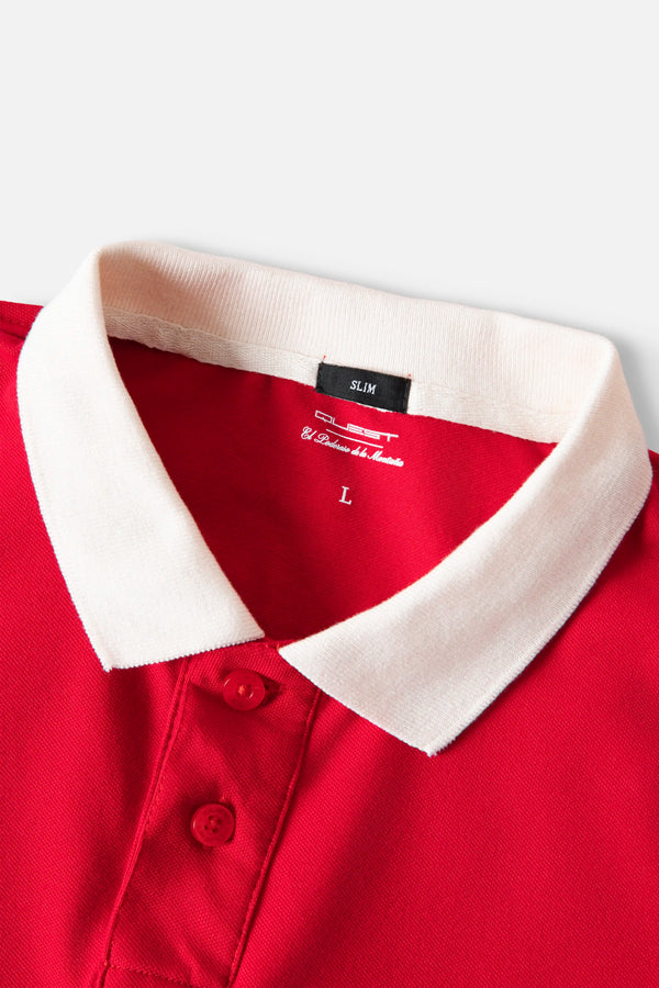 POLO MANGA CORTA COLOR ROJO