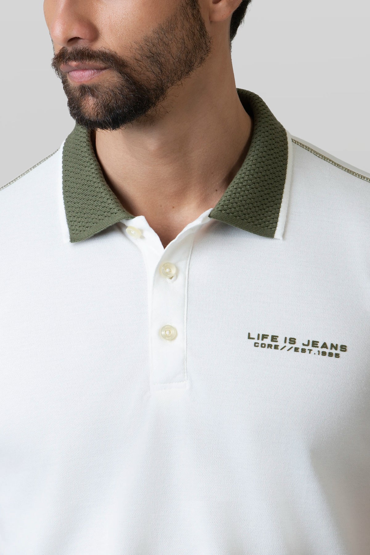 POLO MANGA CORTA COLOR IVORY